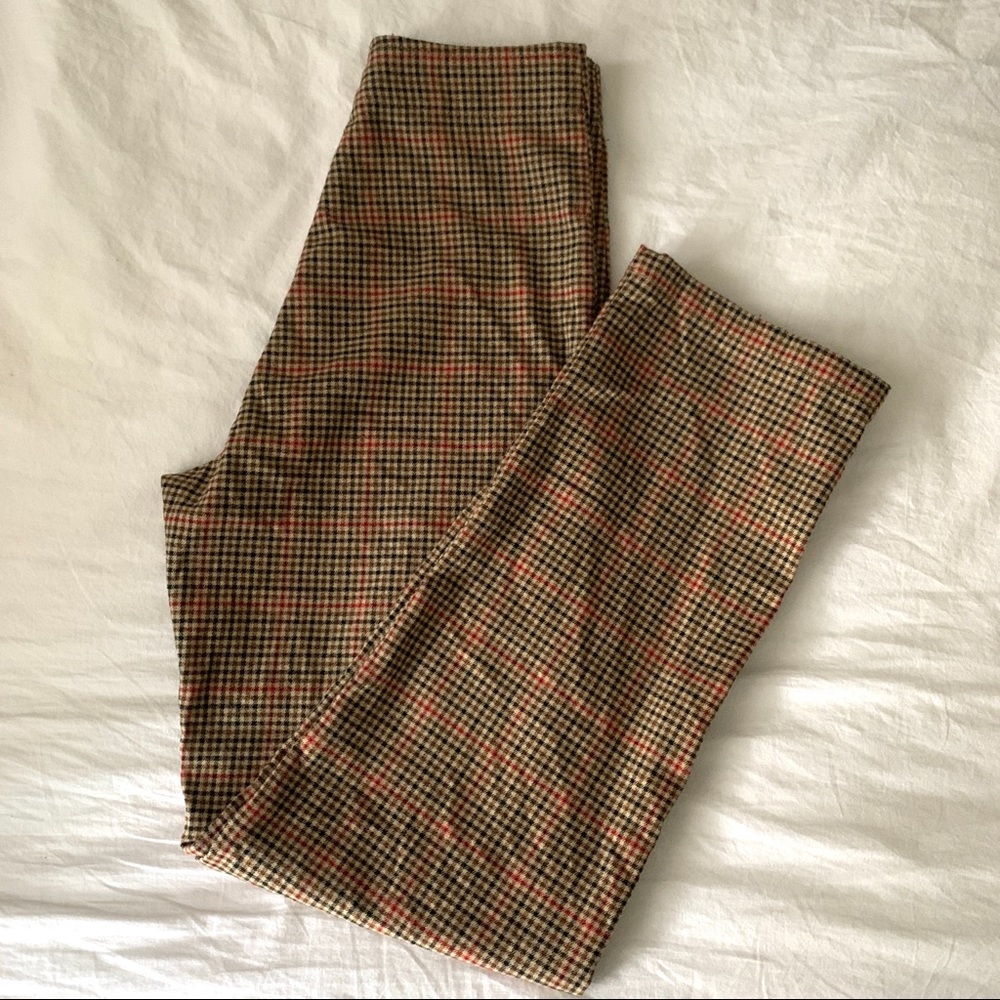 brandy melville brown plaid pants
